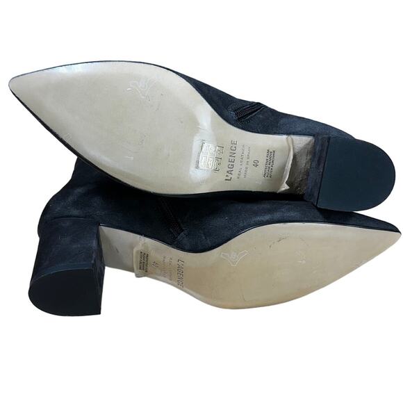 L’agence NWOB Jeanne Suede Bootie Charcoal Size 40 (US 10) Pointed Toe Boots - Picture 7 of 8